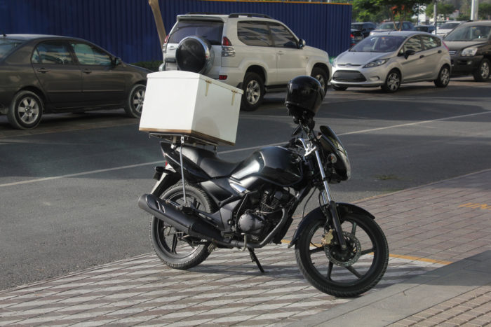 Fast delivery using motorcycles as part of the new transportation algorithm based software