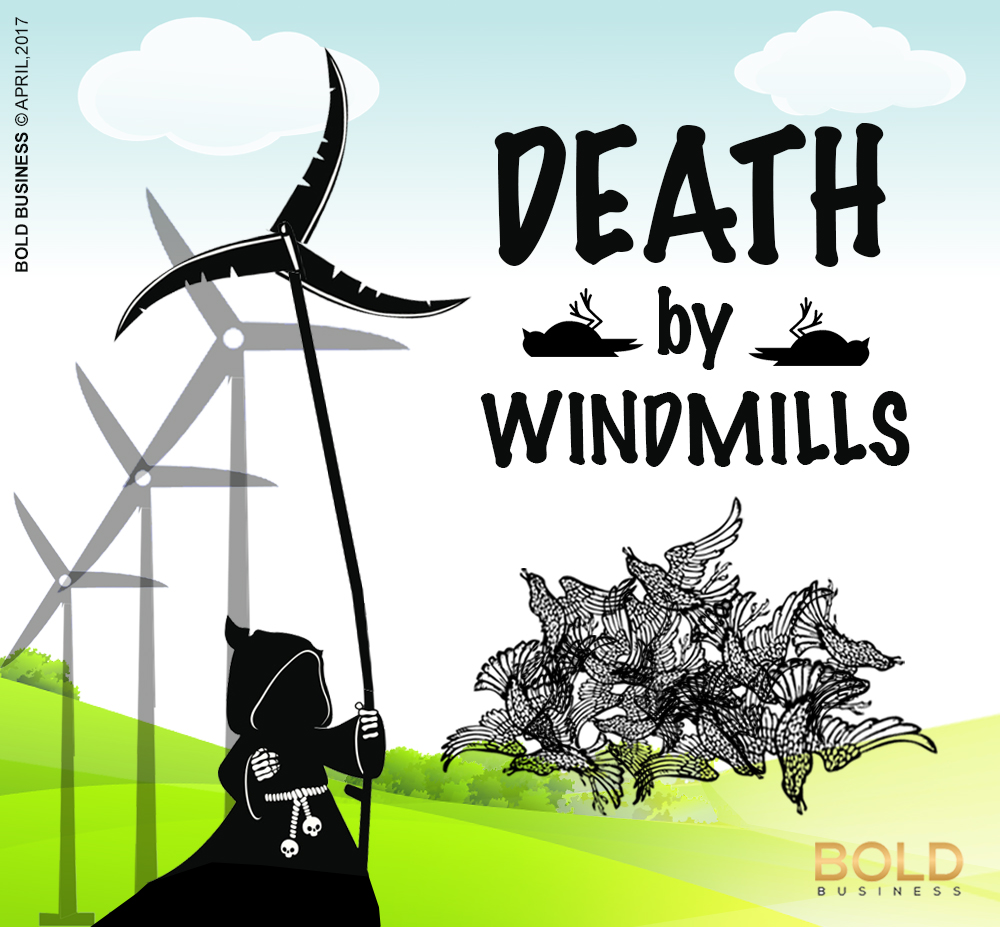 Big wind mills kill birds and bats