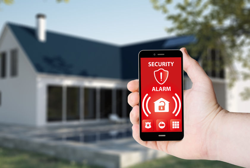 Home security system - sending alarms to smartphones