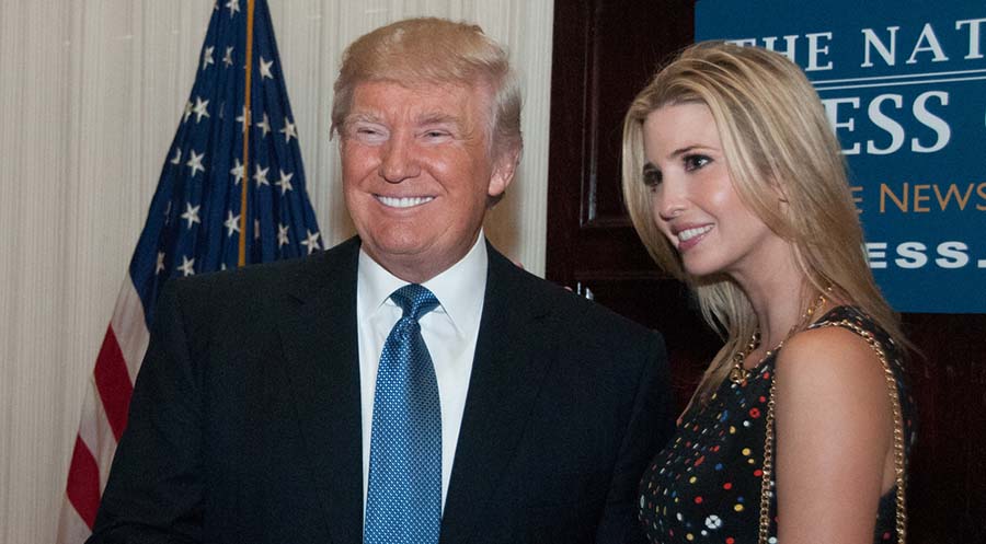 Donald Trump and Ivanka Trump smiling for a photo-op amid the discussion on Donald Trump ideas