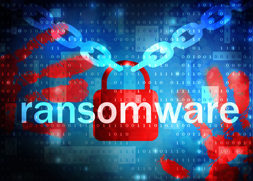 Picture of a lock and chain for Ransomware, Bitcoin and Cyber Crime.