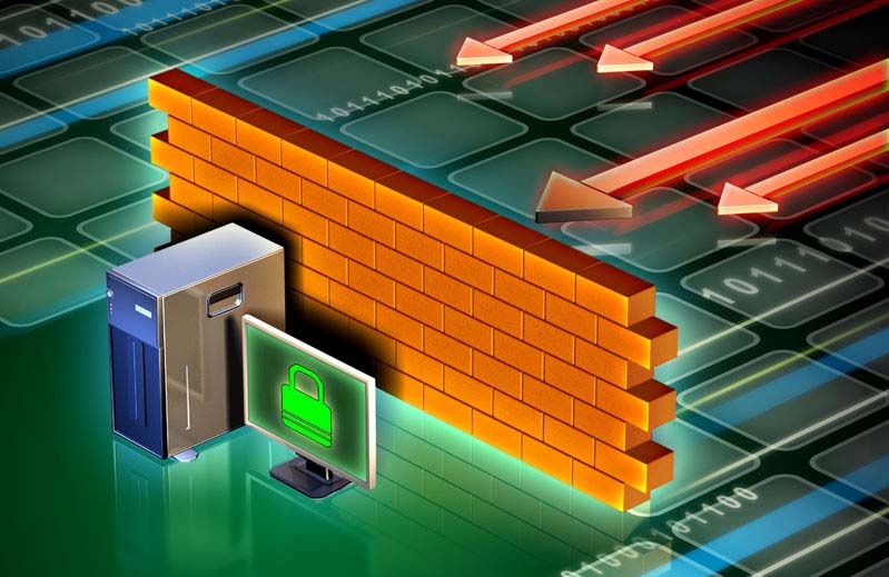 graphic of a wall for IT security.