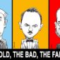 a caricature of Edison, Zanuck and Jobs, Titans of Business with their own stories on moving from failure to success