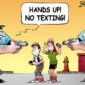 cops implementing the ban texting while walking law