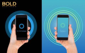 Two phones with Alexa Cortana