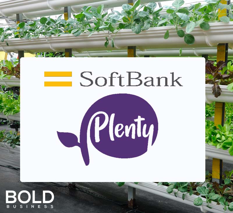 photo containing images of SoftBank and Plenty logos on vertical farm photo amid the existence Plenty vertical farming a photo containing images of SoftBank and Plenty logos on vertical farm photo amid the existence Plenty vertical farming