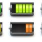 a photo of six colored batteries representing low and high energy charges in connection to the topic of battery storage for renewable energy