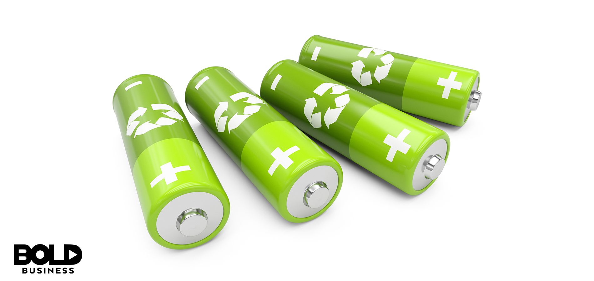 a photo of four green batteries