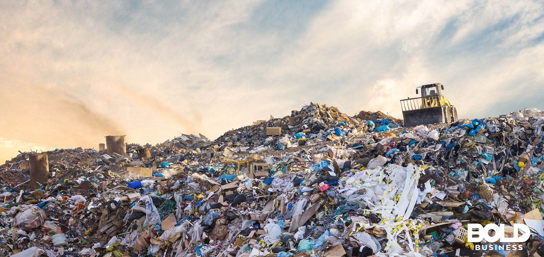 a photo of a trash dump and an image of a green, leafed power plug in the center amid the arrival of trash-to-energy technology in the United States