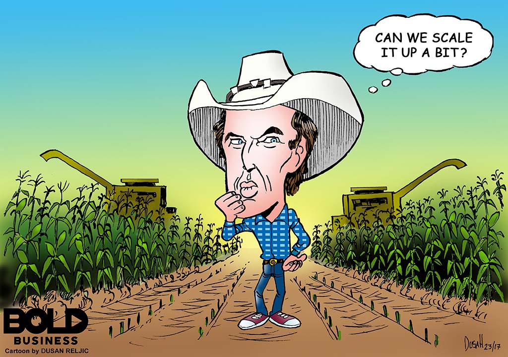 Kimbal Musk in a corn field.