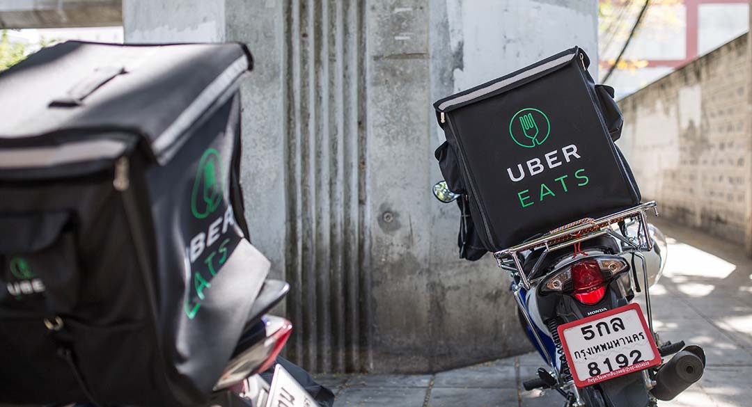 UberEATS food delivery app and cycle