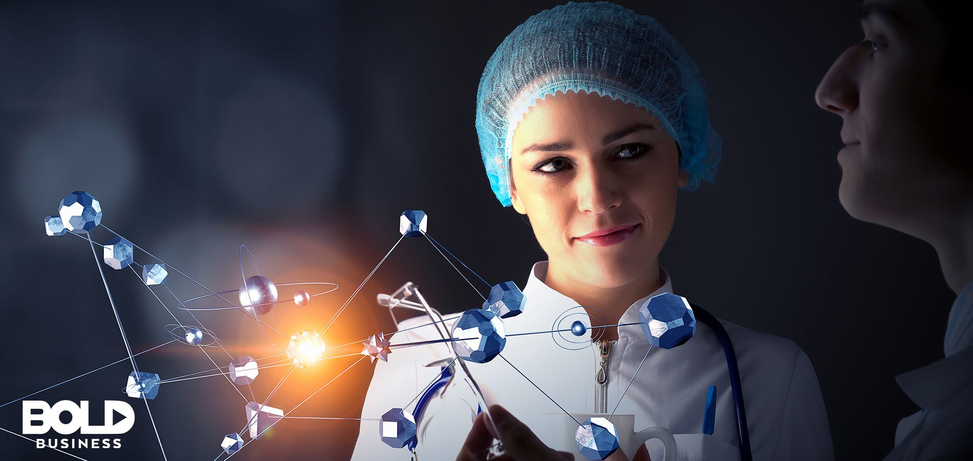 Doctors and futuristic background. Illustration of How Telemedicine in rural areas work