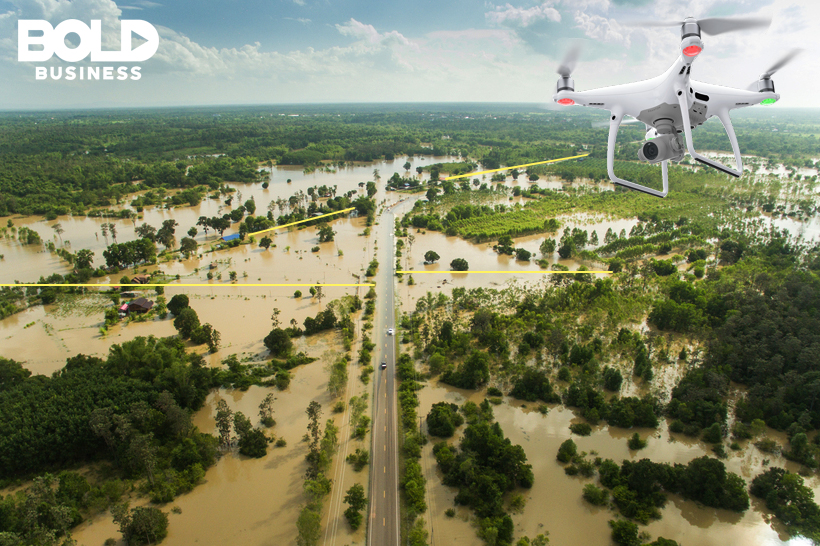 drone can locate the name of the street where a potential survivor or a trapped person might be