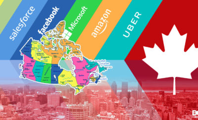 a photo of a diagram showing major tech companies with a Canadian Maple Leaf, amid the latest news about Salesforce Canada