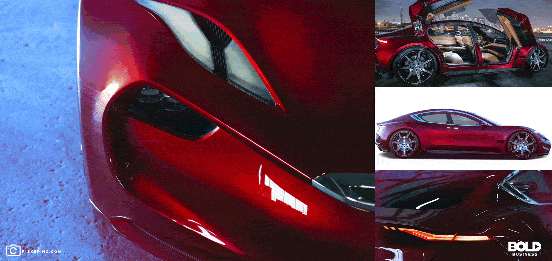 split screen views of the Emotion, the 400 mile range electric car Sedan due in 2019