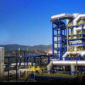 a photo of an outdoor view of a sulfuric acid plant