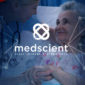 nurse leaning over a female patient with the mediscient logo superimposed
