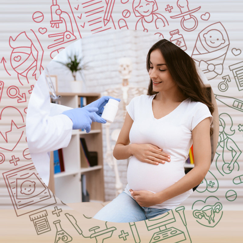 Maternal Fetal Medicine Doctor providing a prescription to Pregnant Woman Maternal Fetal Medicine