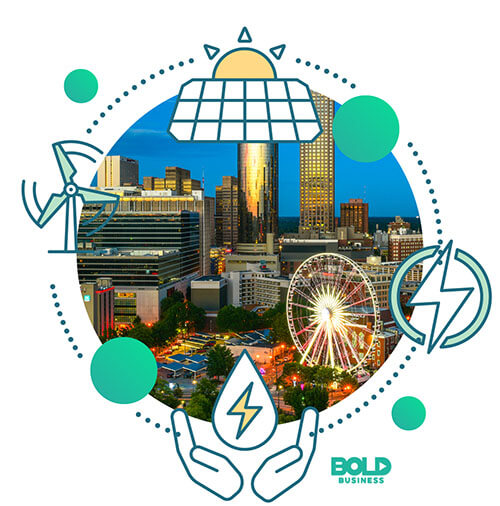renewable energy, cityscape of atlanta