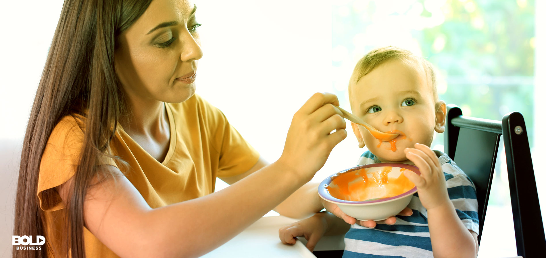 Mom Feeding Baby Meat