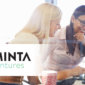 A photo of the company name of Aminta Ventures set in front of two women talking about Venture Capital for Female Entrepreneurs