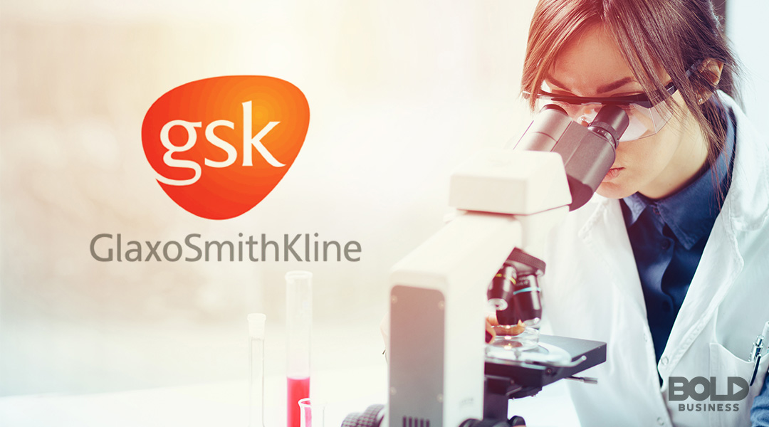 GlaxoSmithKline a GSK employee looking into a microscope amid Anti-Aging Startups Leading the Longevity Research Revolution