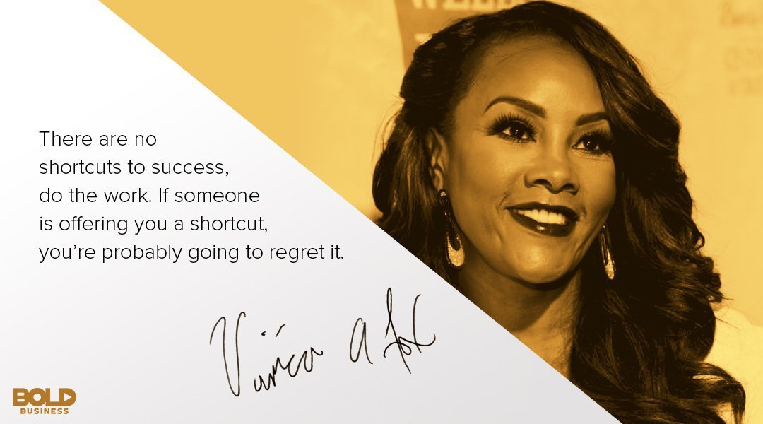 A photo quote of Vivica A. Fox —a gold tip from the “Every Day I’m Hustling” Actress