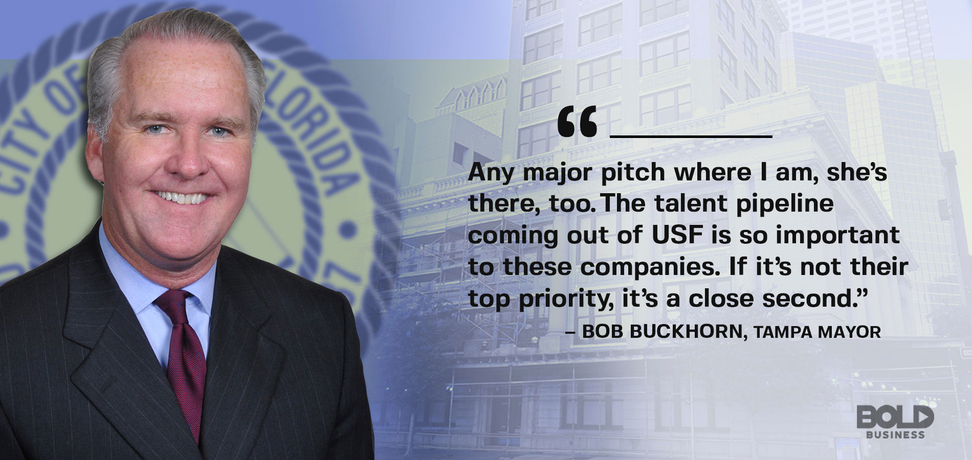 The bold leadership of USF's Judy Genshaft has earned her recognition from the mayor. Judy Genshaft's bold leadership at USF has earned her kudos from Tampa's mayor.