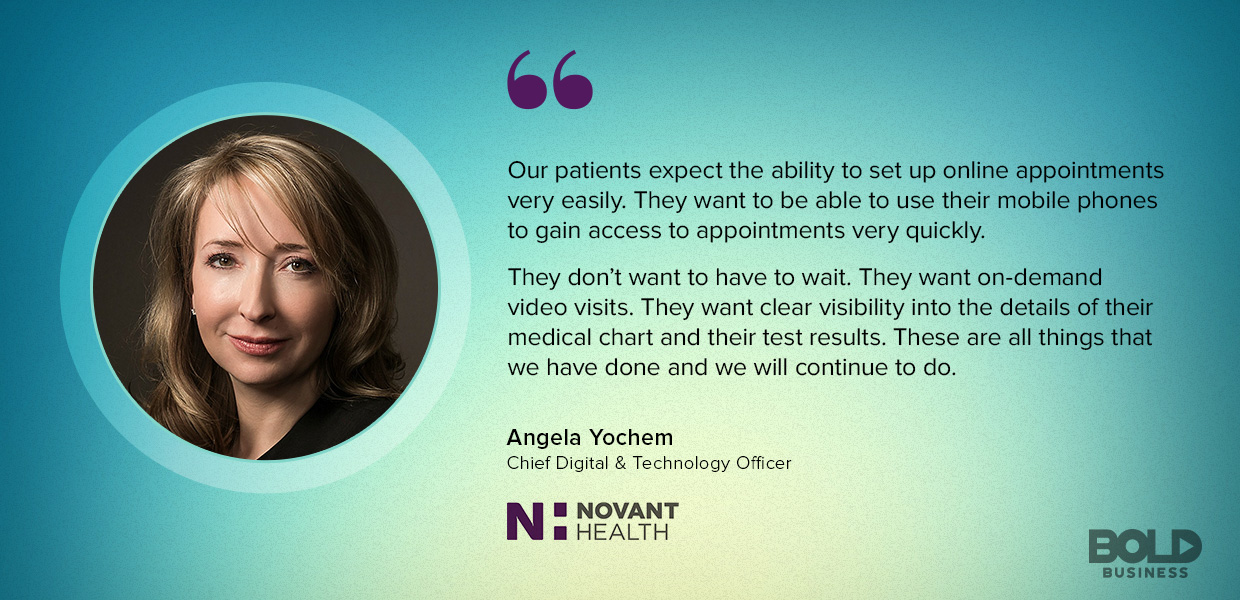 Within a Novant Health hospital, digital innovation is leveraged to maximize customer experience. There's a digital side to healthcare, and Novant Health knows this.
