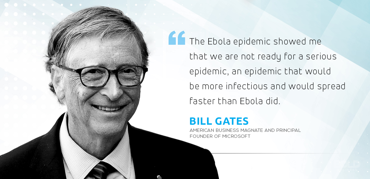 a photo quote of Bill Gates amidst the discussions about future epidemics
