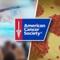 cancer mortality rate, scientist on the left and cancer cells being erased on the right, acs logo in the middle