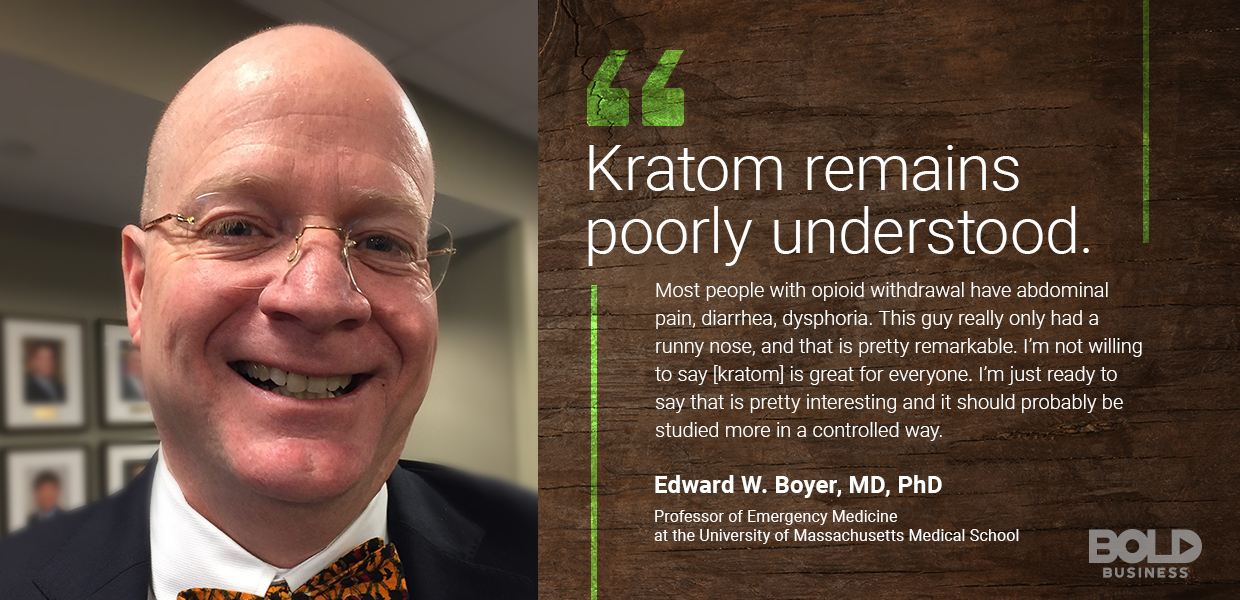 Kratom benefits are now well known. However, there is still fear surrounding the use of the psychoactive drug. kratom effects - edward boyer quoted
