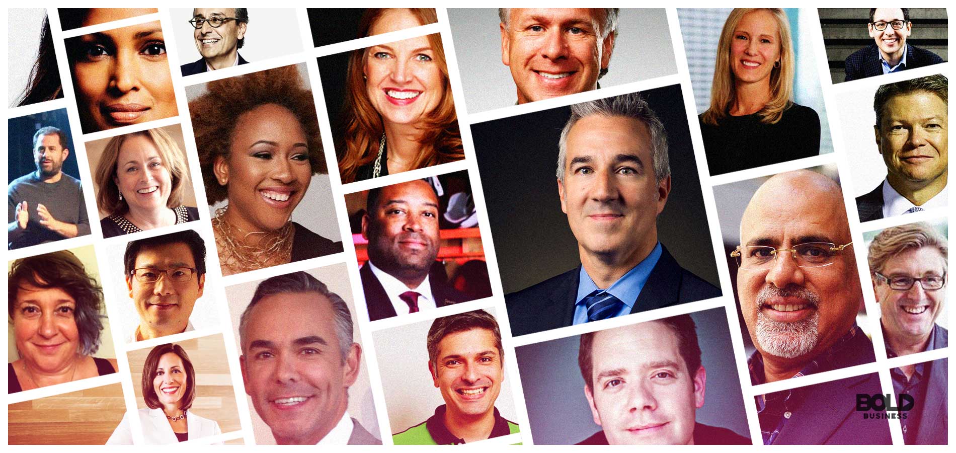 a photo collage of the different photos of Bold Business' list of the top chief marketing officers today