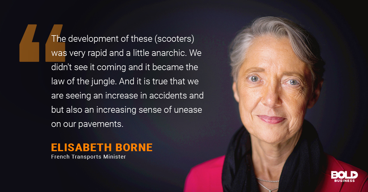 electric scooter ban, elisabeth borne quoted