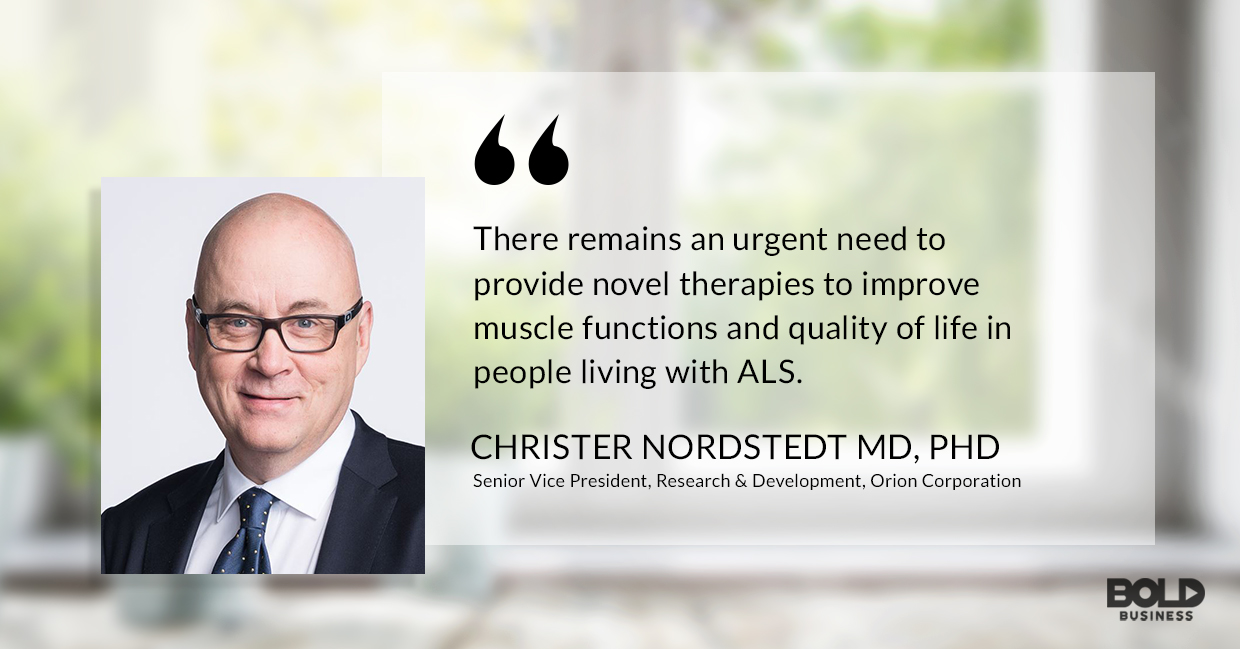 Novel therapies for ALS patients are urgently needed. christer nordstedt quoted
