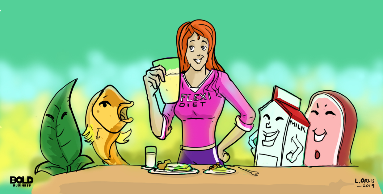 Flexitarian diet cartoon