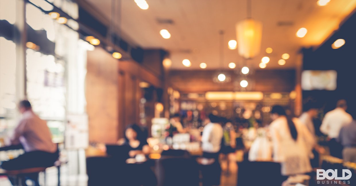 A blurry photo of the inside of a restaurant