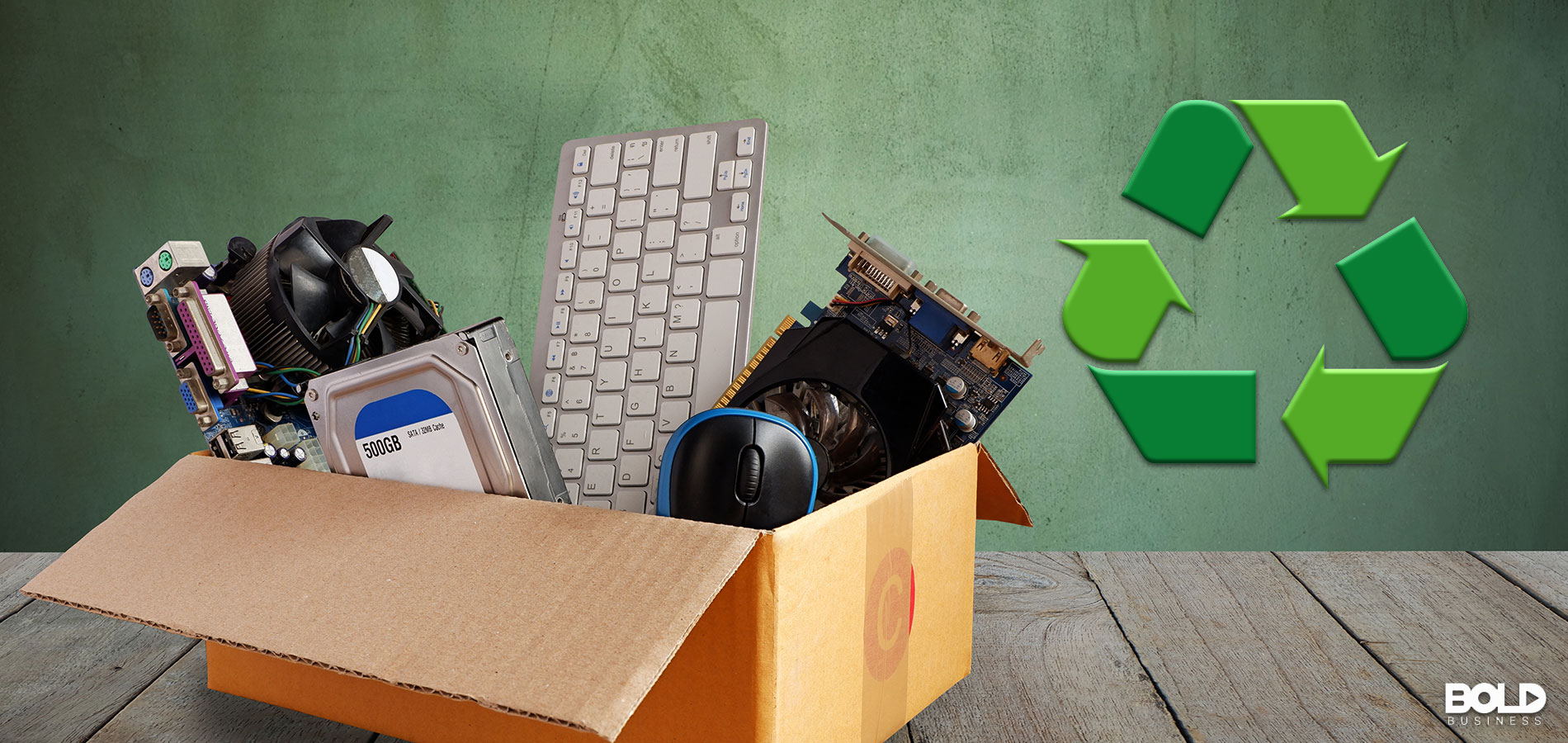 A bunch of old electronics about to recycled