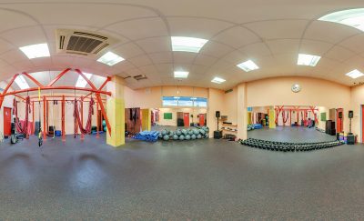 A panoramic view of the gym