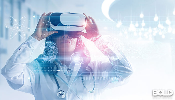 A doctor using VR goggles for some reason