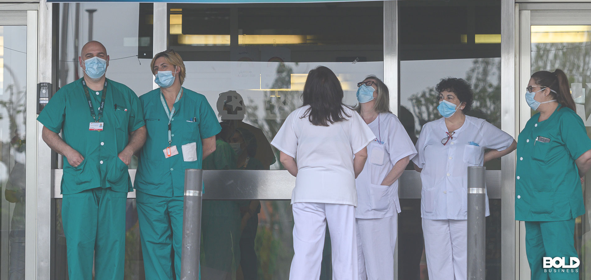 A bunch of medical professionals just chilling out