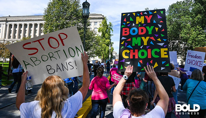 A pro-choice protest outside the Supreme Court