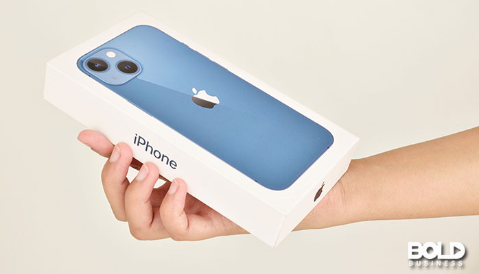Someone holding a box for an iPhone