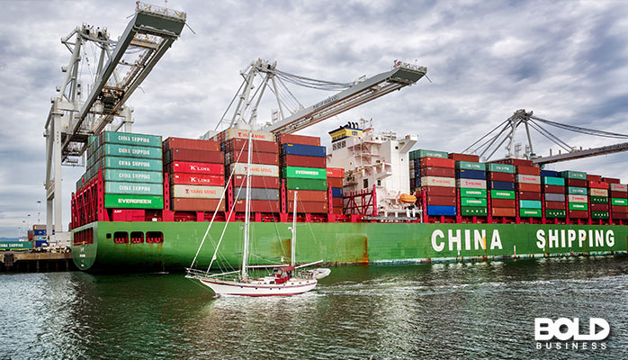 A big ship full of containers for a U.S.-China decoupling
