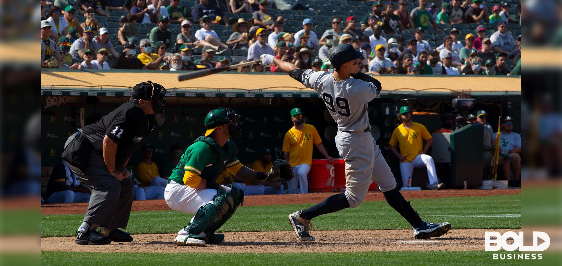 Aaron Judge hitting a baseball
