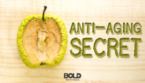 A rotting apple representing anti-aging science.