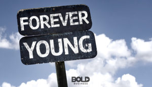 A forever young sign indicative of anti-aging science
