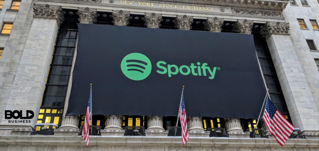 A Spotify banner signifying the latest tech layoffs