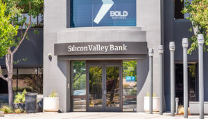 An entrance to the Silicon Valley Bank