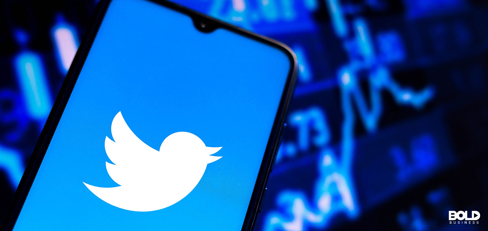 Someone using Twitter in a blue room